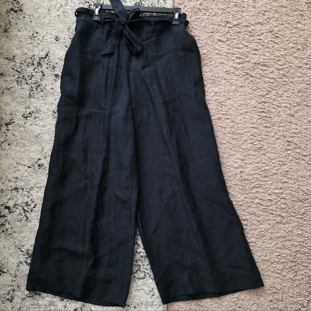 H by Halston Black Wide Leg Linen Pants